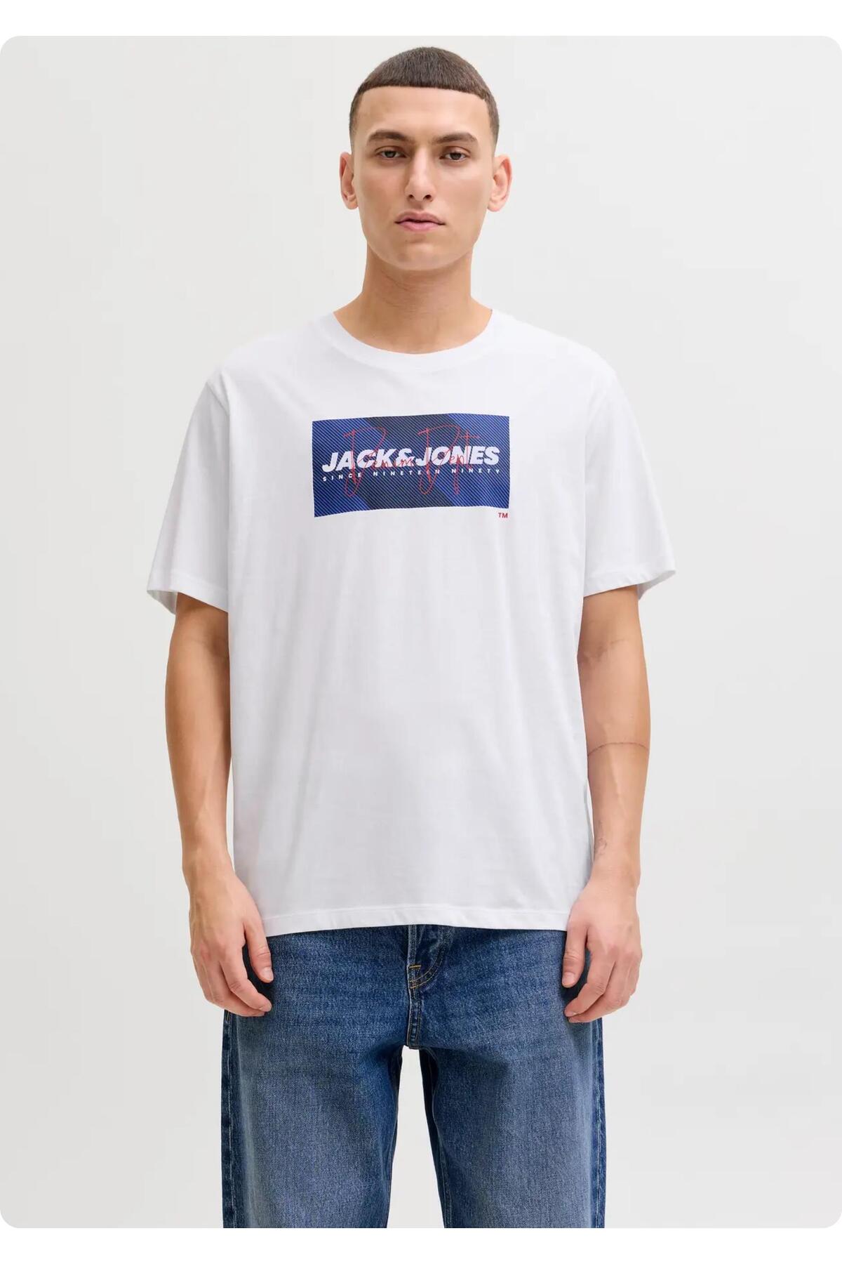 تی‌شرت آستین کوتاه طرح‌دار JJCOLE مدل 12288492 جک اند جونز تی شرت Jack & Jones