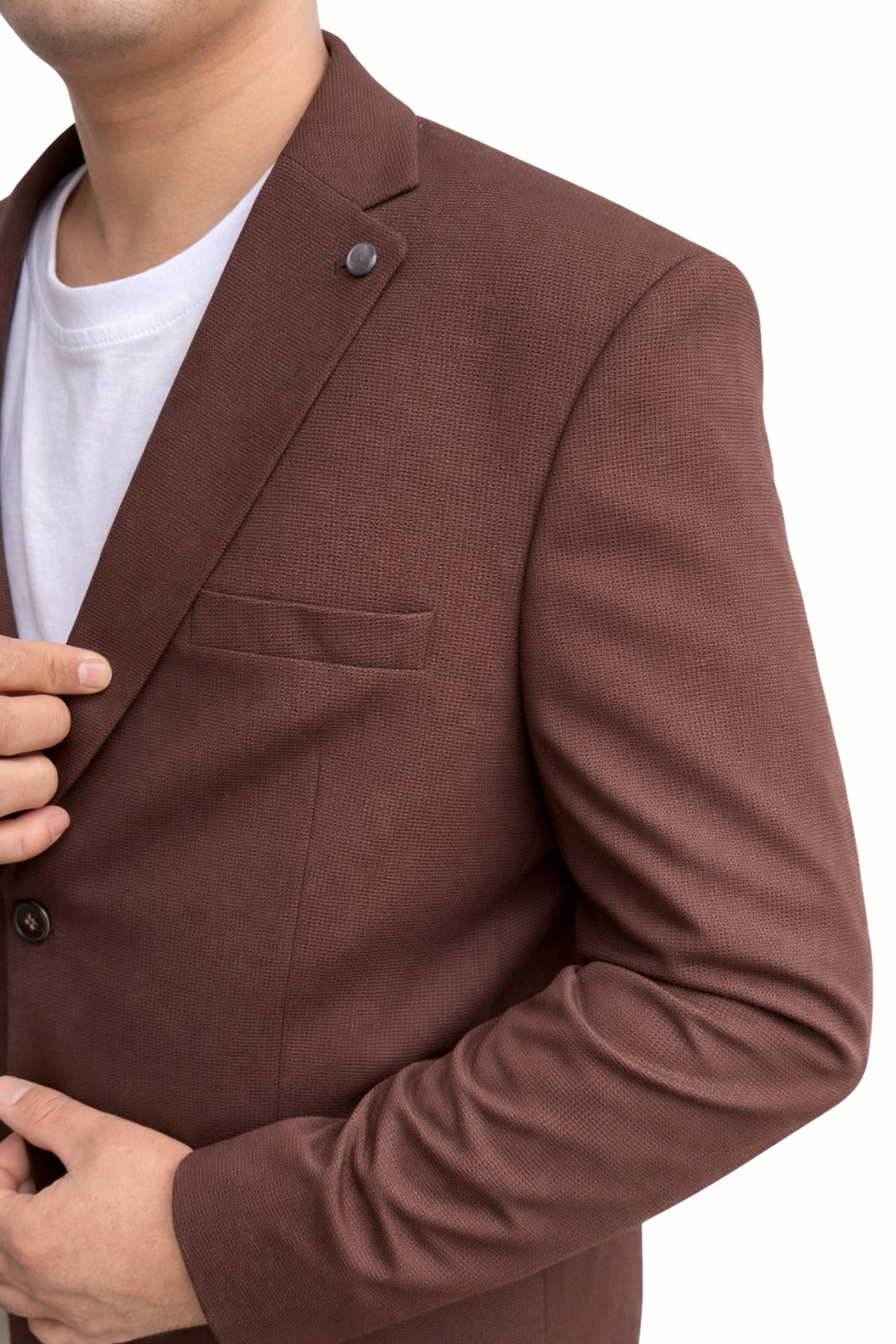 Plus Scorpion Erkek Slim Fit Mikro Dokulu Takım Elbise Çift Düğmeli Modern Kesim görsel 6