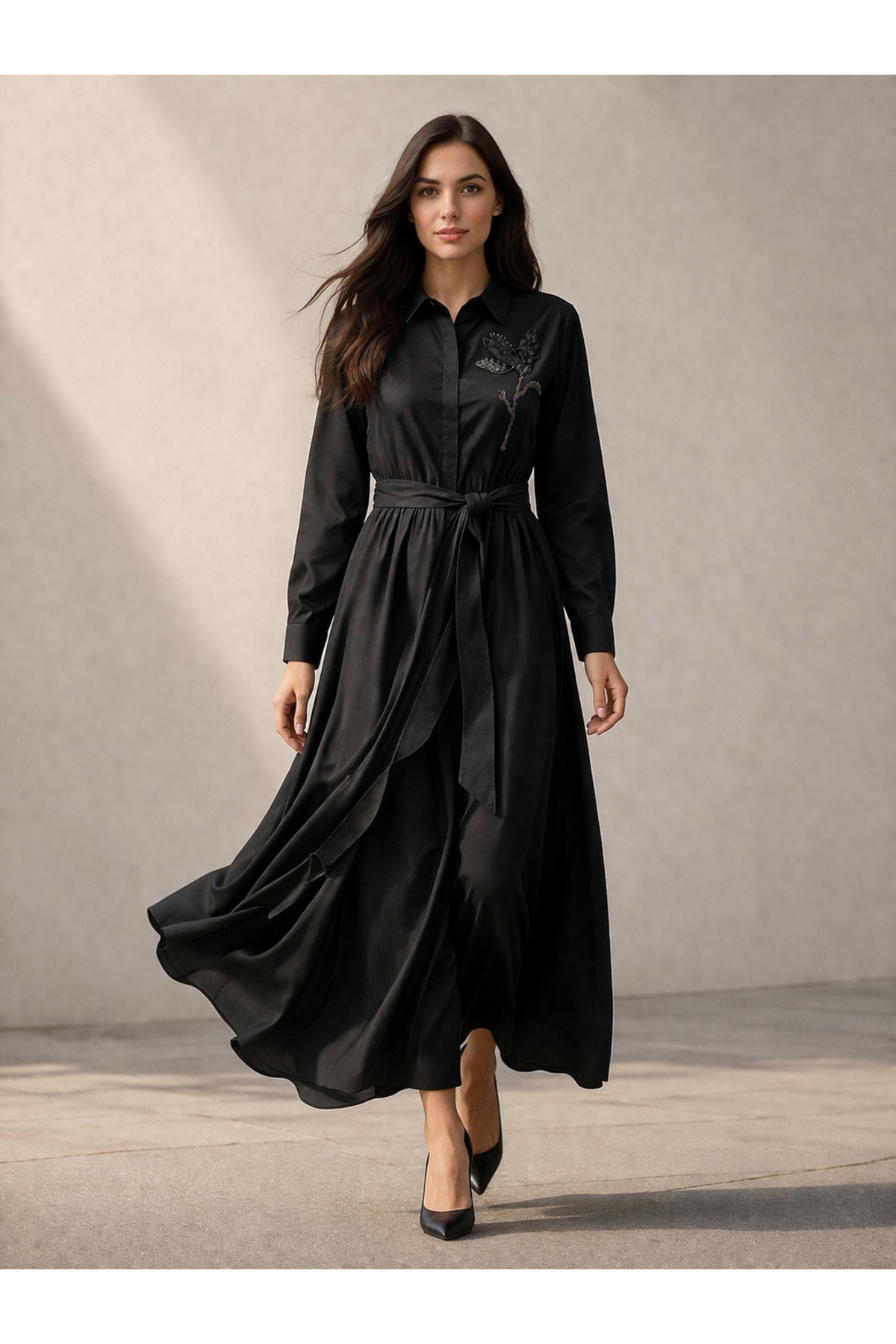 Kayra  Boncuk işleme Detaylı Elbise - Görsel 2