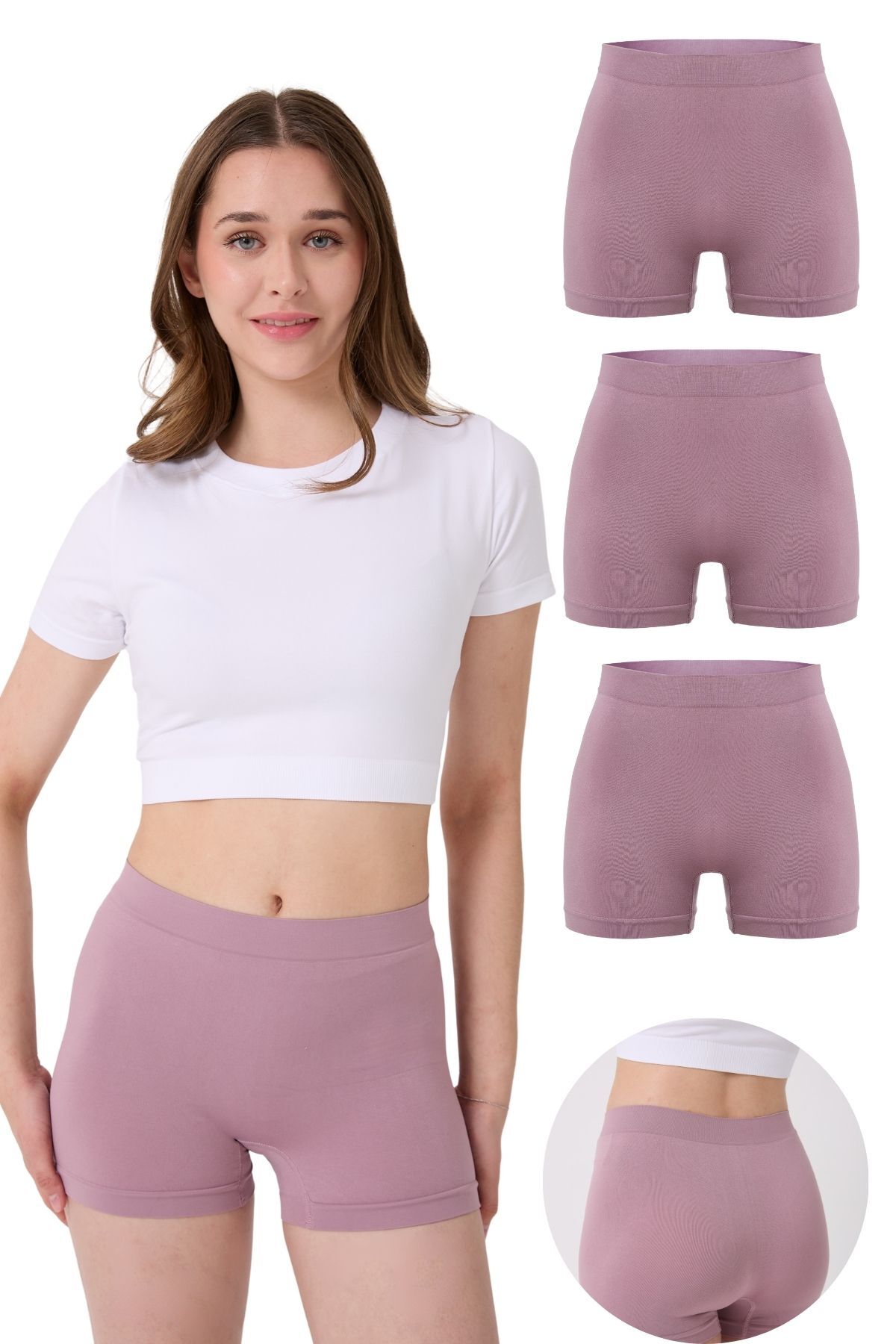 3-Pack Women's Seamless Flexible Basic Boxer