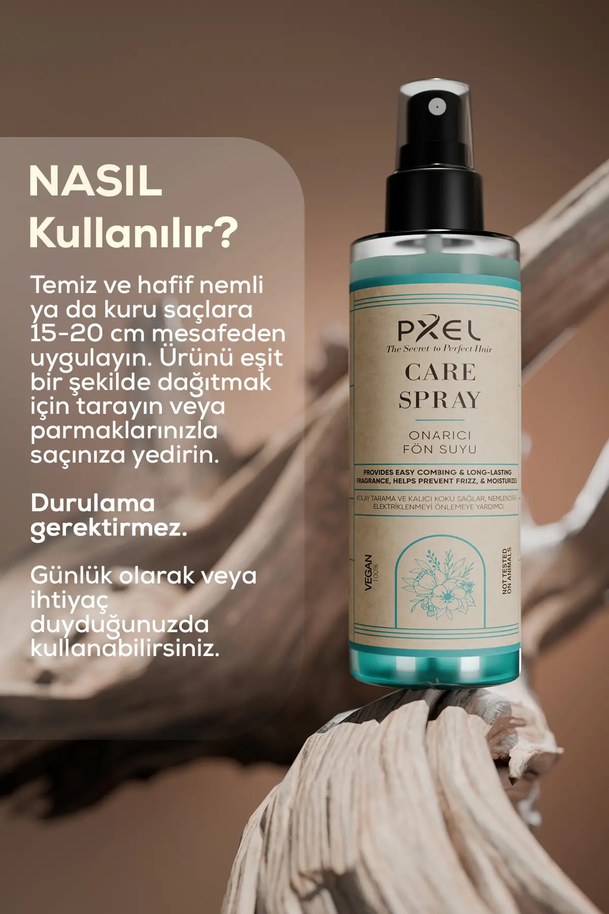 Çift Fazlı Isı Koruyucu Onarıcı Fön Suyu 200 ML | Vegan, Durulanmayan Saç Bakım Spreyi — 8684777707038 — تصویر 2 از 5