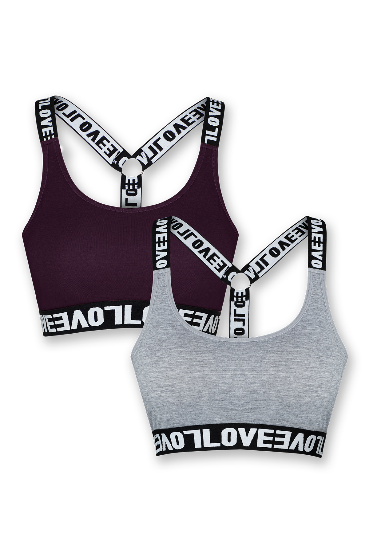 HNX Kadın Pamuklu Spor Büstiyer 2’li Paket, Esnek, Lastik Detaylı, Günlük Konfor, Desteksiz Bralet