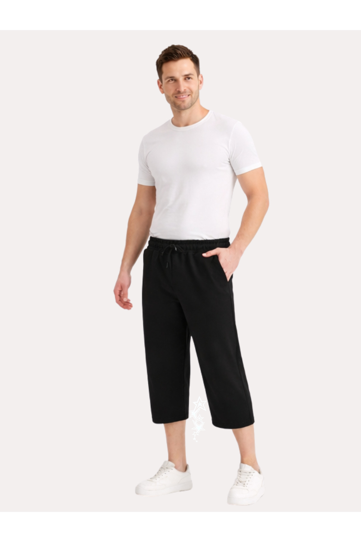 DEEPSENCE Men's Black Long Bermuda Shorts – Below the Knee, Modern Fit, Casual Comfortable Shorts