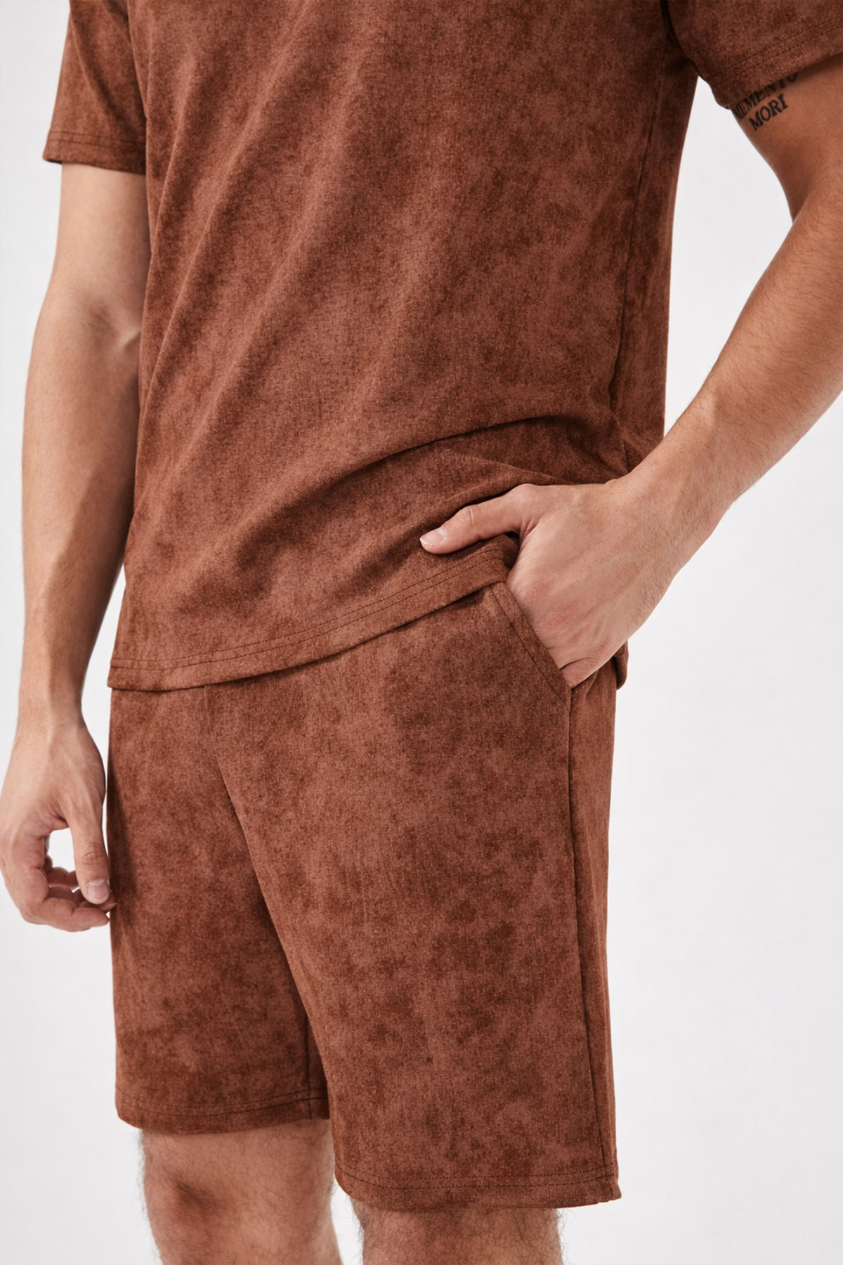 koza iç giyim Erkek Şortlu Cepli Pijama Takımı görsel 4