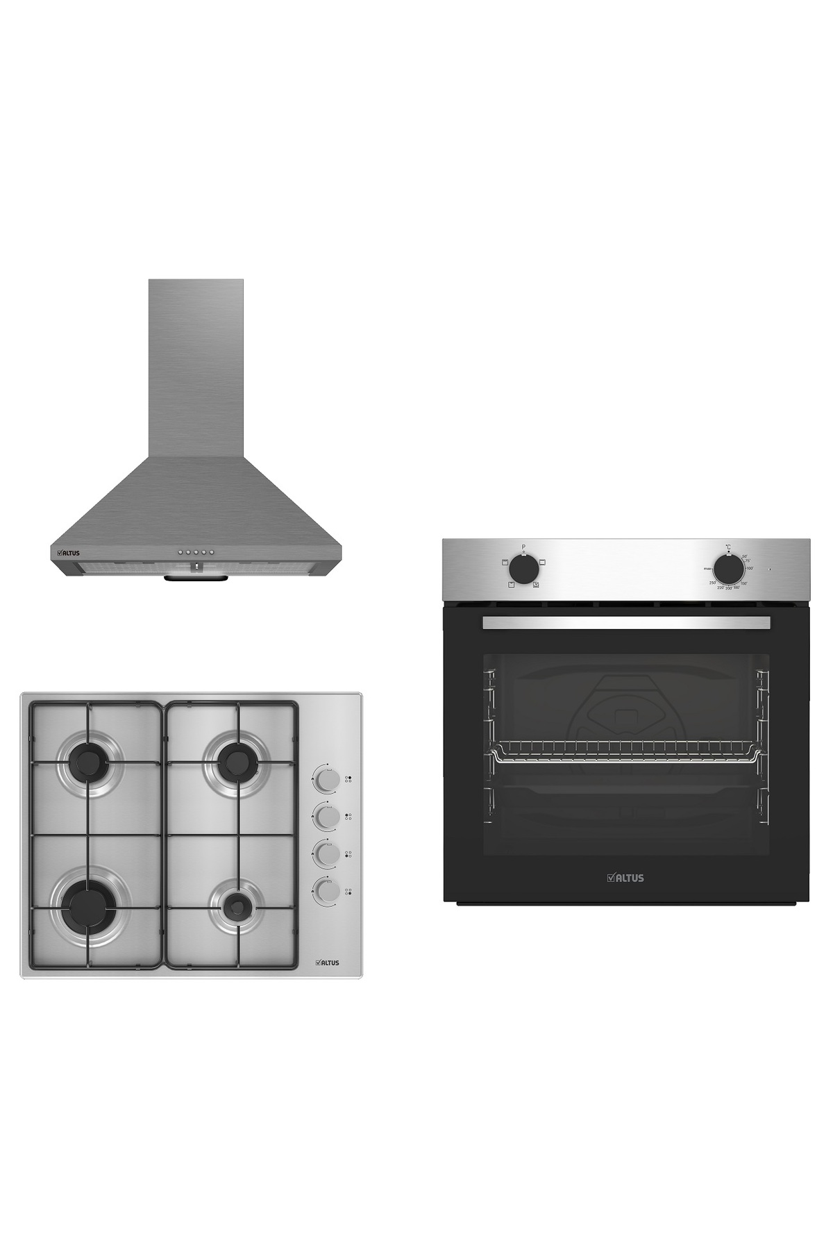 Altus New Inox 3 lü Ankastre Set (ALA 310 I - ALA 181 GID - ALA 522 I)