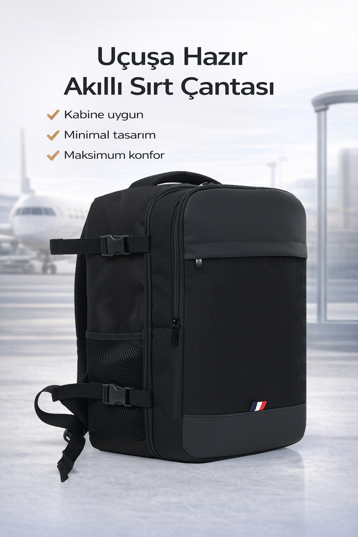 D'VERS  Smart Kabin Boy Laptop ve Tablet Bölmeli, Suya Dayanıklı, Seyahat, Valiz, Sırt Çantası