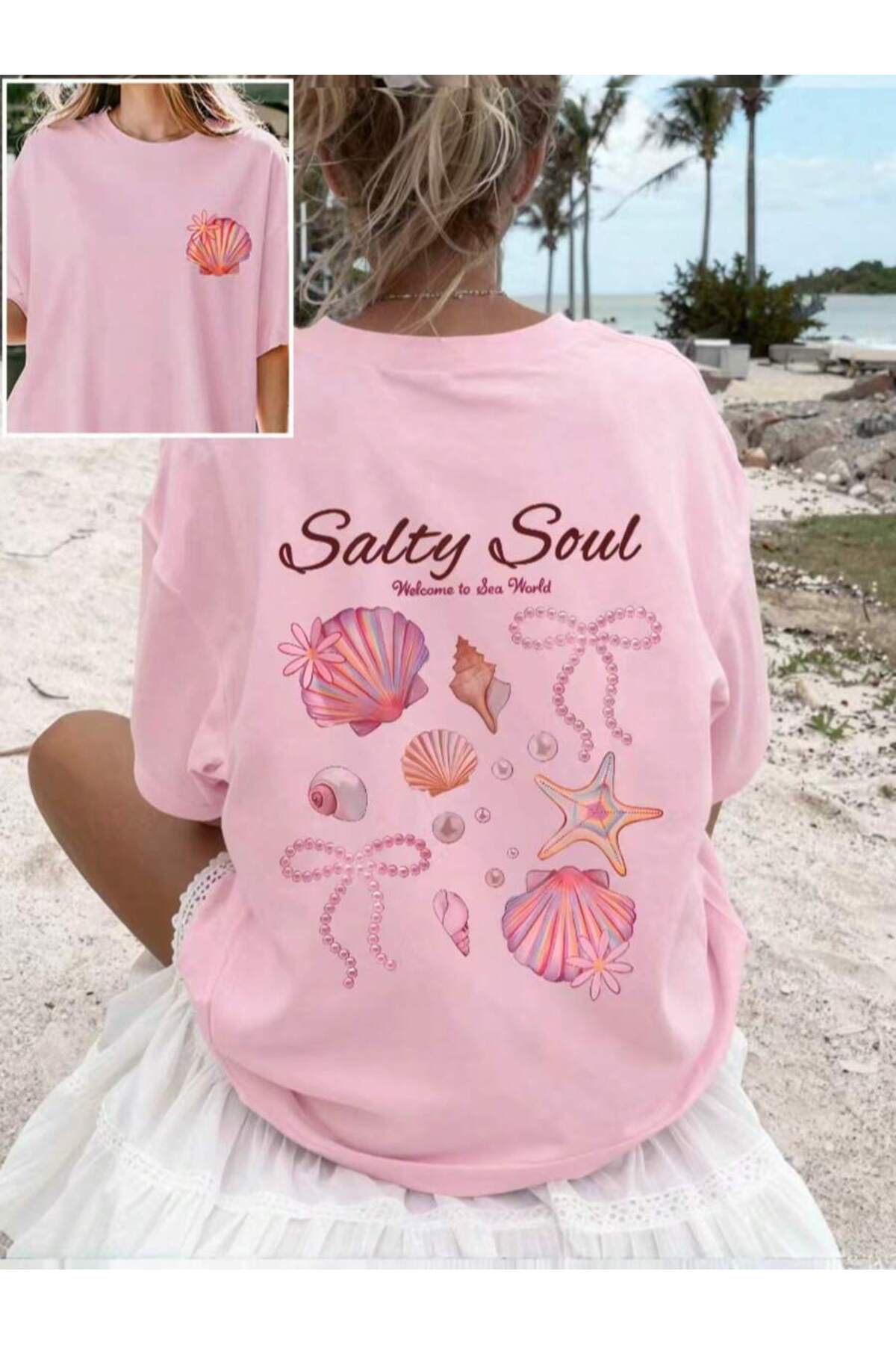 MOONBULL  Kadın Salty Soul Sırt Baskılı Oversize T-shirt