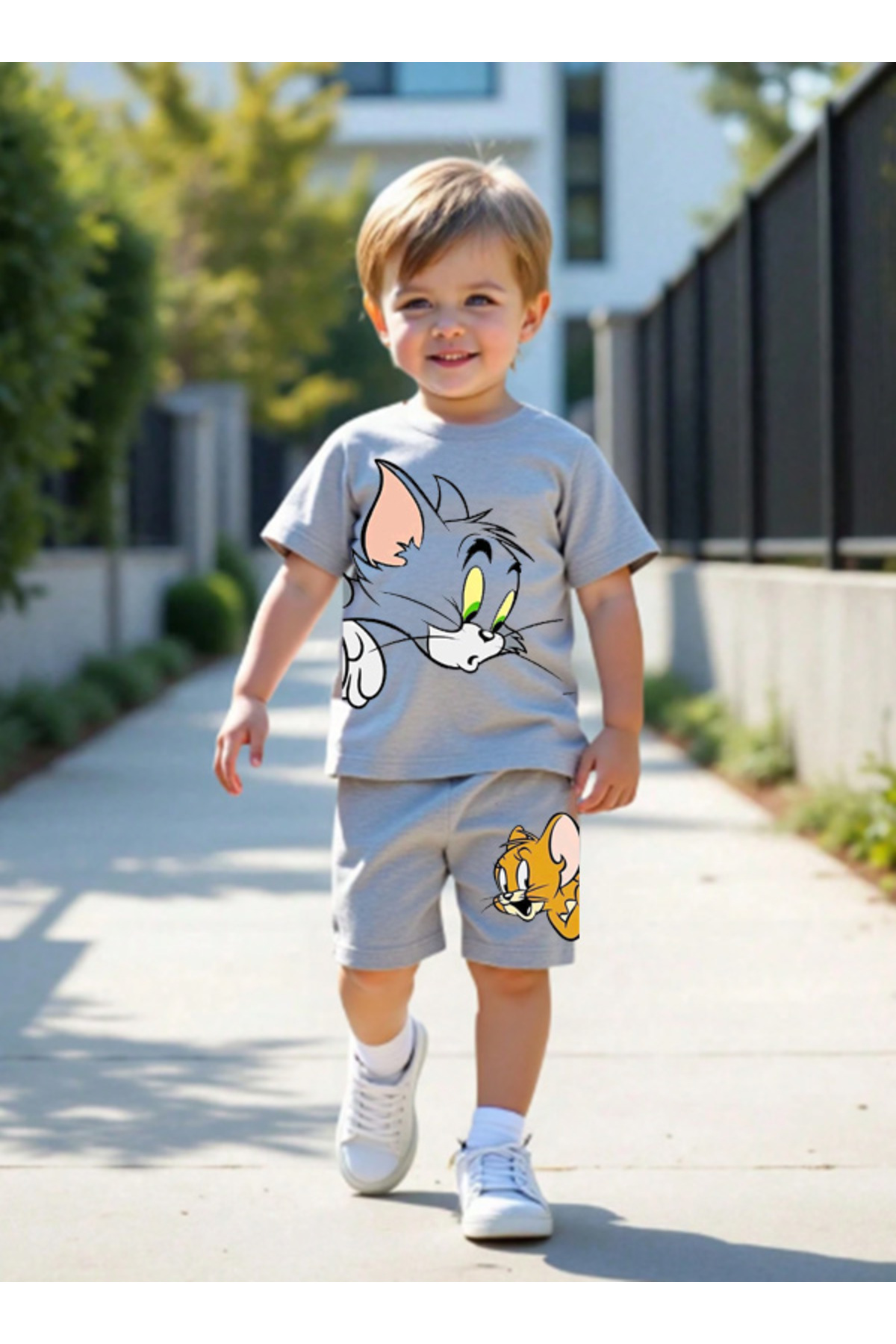 Boys T-Shirt Shorts Set Cat