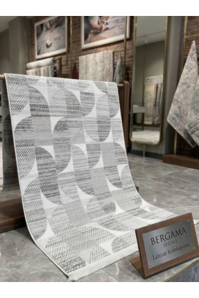 bergama home %100 Akrilik 4 Mevsim Gri Salon Mutfak Antre Oturma Odası Korido...