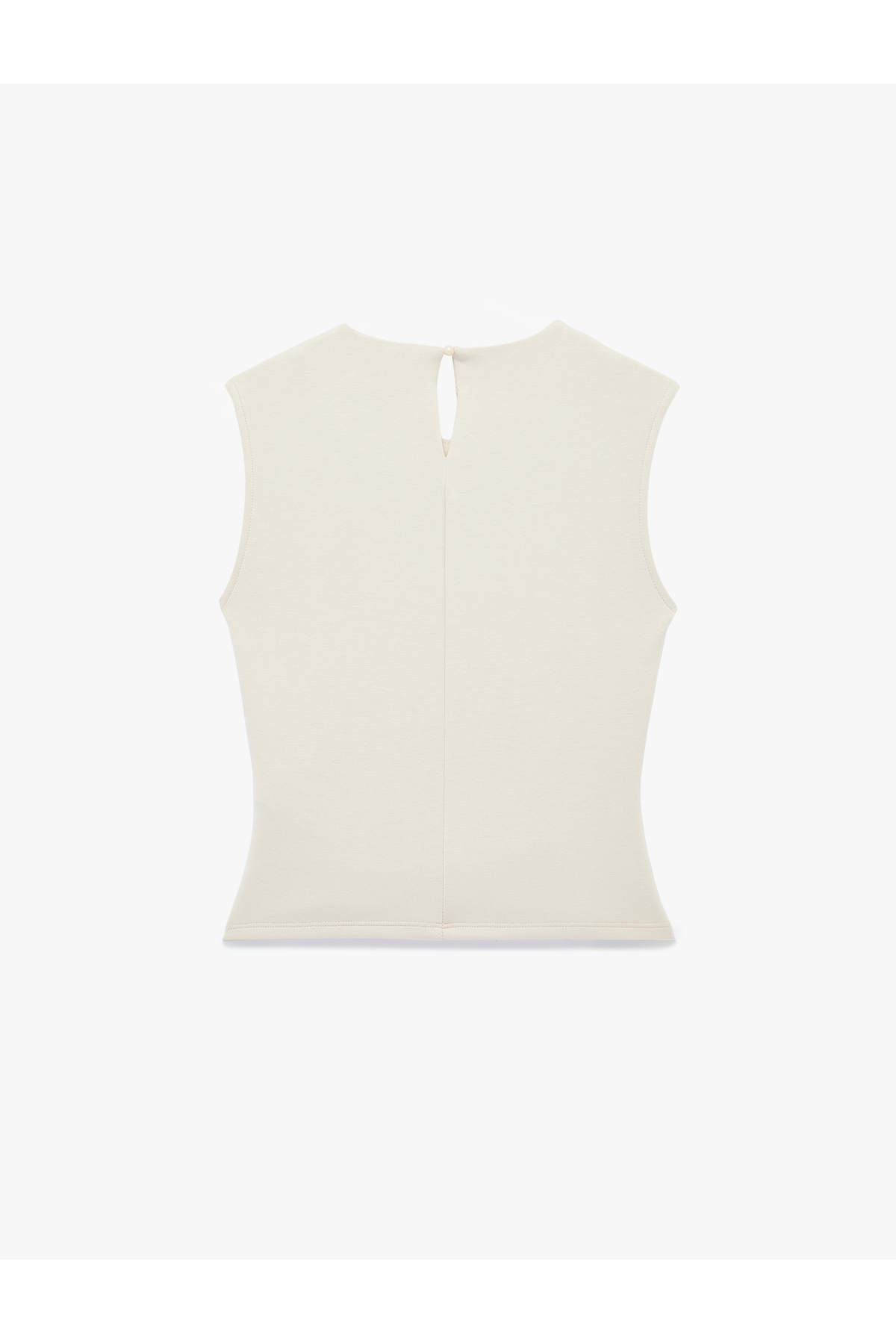 Koton  Scuba Kumaş Drape Detaylı Kolsuz Bisiklet Yaka Bluz - Görsel 2