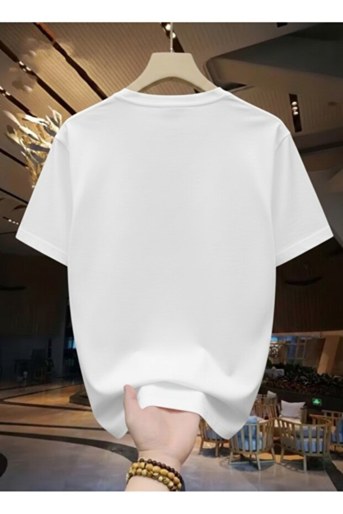 gencerco Pembe Zarif Kadın Ve İnci Detay Baskılı Premium Oversize T-shirt görsel 2
