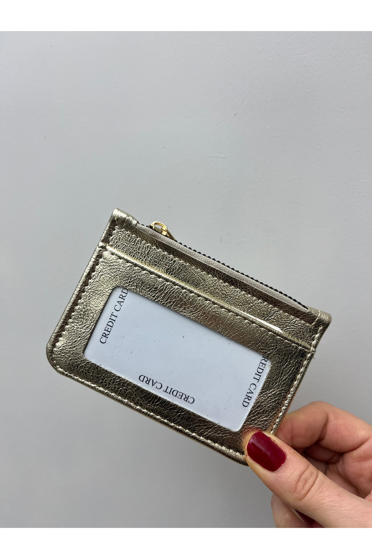 shiny ever Dört Bölmeli Parlak Gold Altın Renkli Kadın Kartlık görsel 4