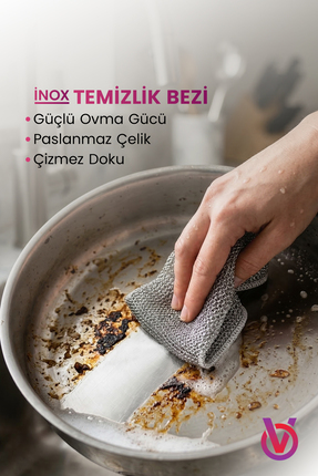 FLY LIFE 10 Adet Çok Amaçlı Inox Tel Temizlik Bezi Hijyen Bulaşık Bezi Tek Ka...