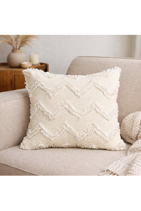ZEGPAR Kırlent Kılıfı 1 Adet Pamuklu Saçaklı Şönil Kumaş 43 x 43 cm