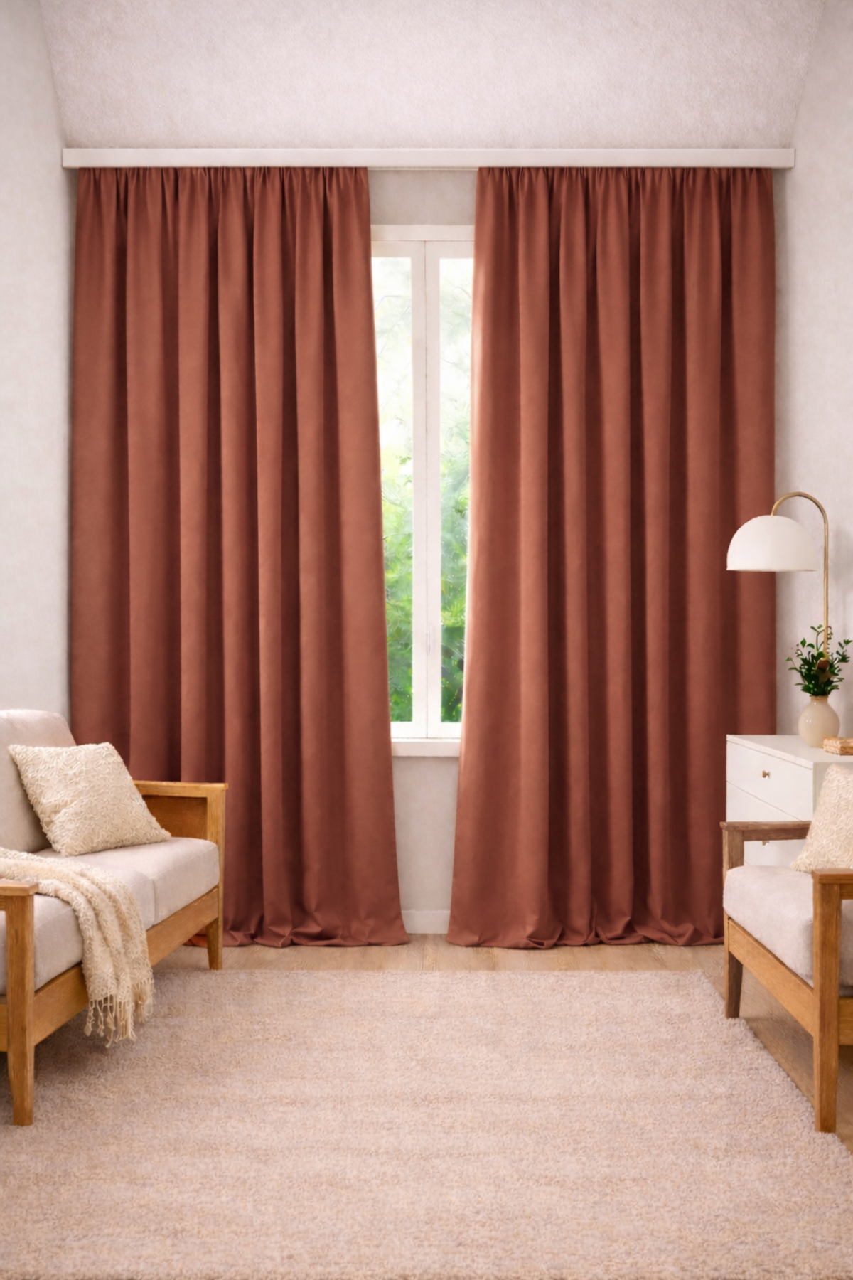 Linen Look Background Curtain Extra Wing Living Room Living Room Tile
