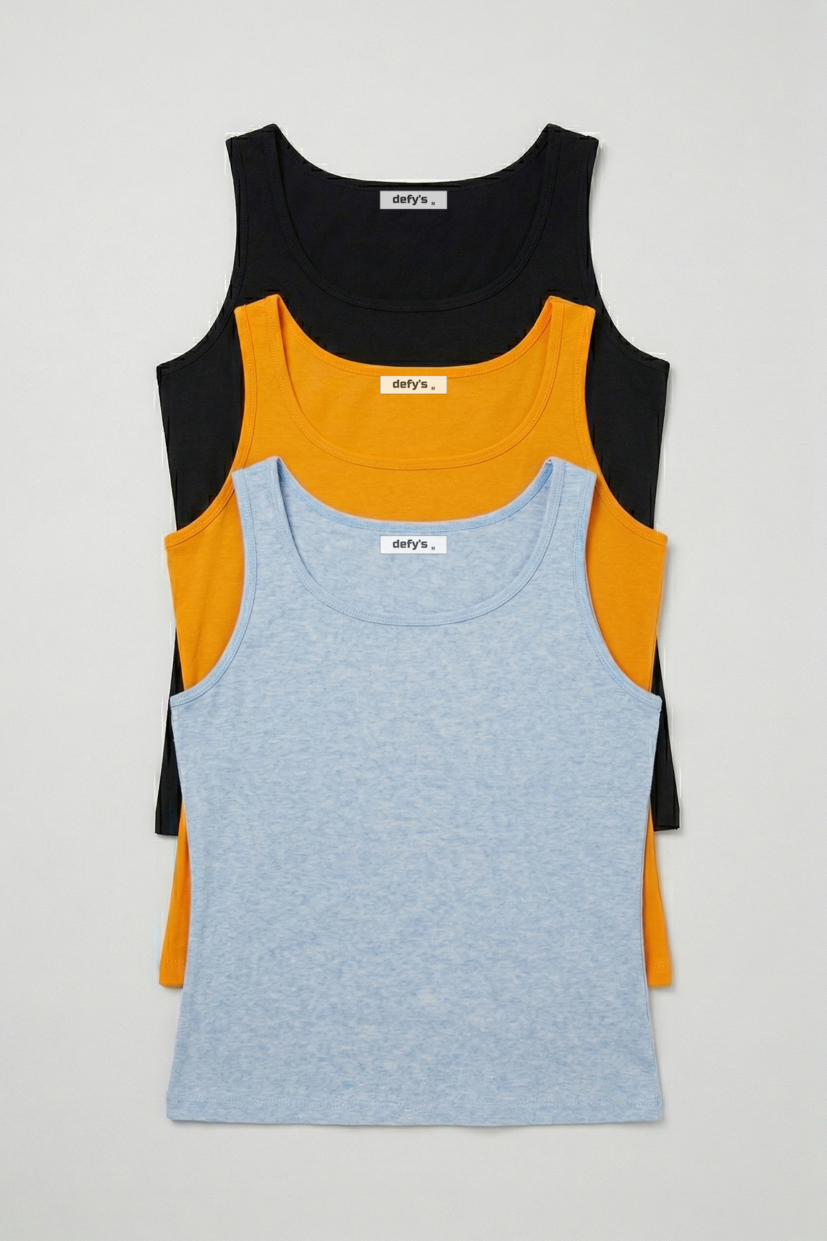 defys Defy's Women's Natural Cotton Regular Fit Daily Wide Strap Basic T-Shirt Set of 3