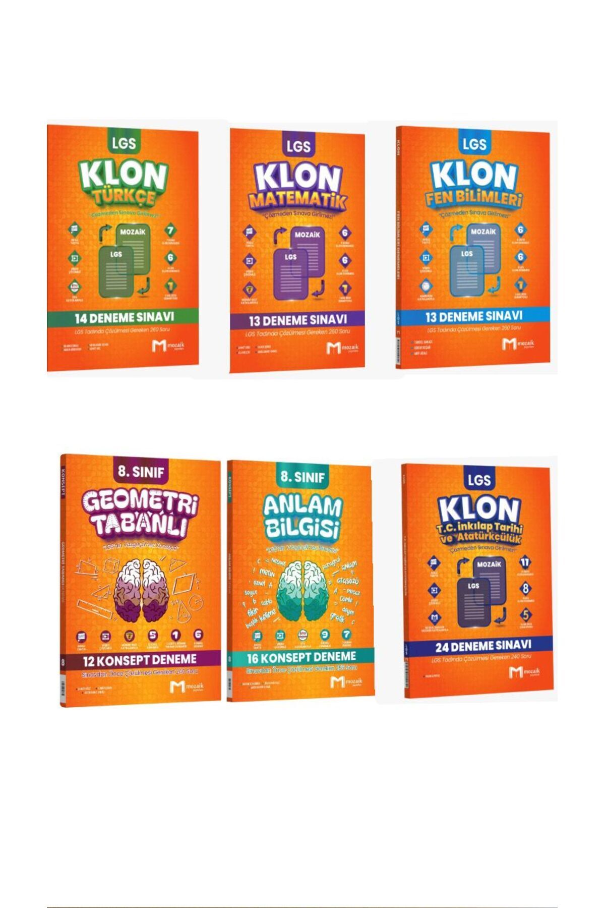 Mozaik Yayınları Mozaik 8. Sınıf Matematik Fen Türkçe İnkilap