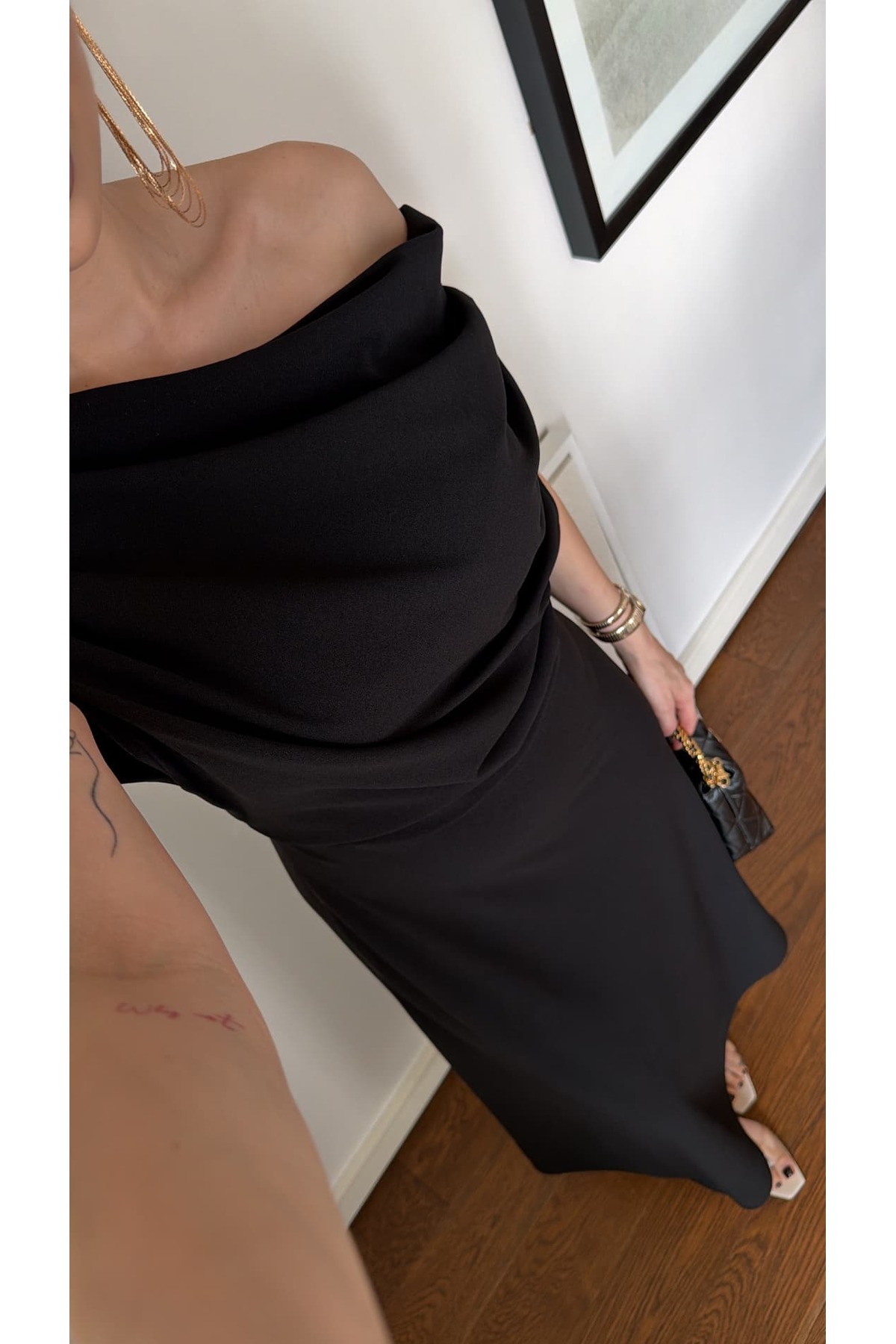 sinemkivanc co  KAYIK YAKA DÖKÜMLÜ ELBİSE - Görsel 2