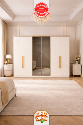 İMBAŞ Alaçatı 6 Kapaklı Gardırop %100 MDF