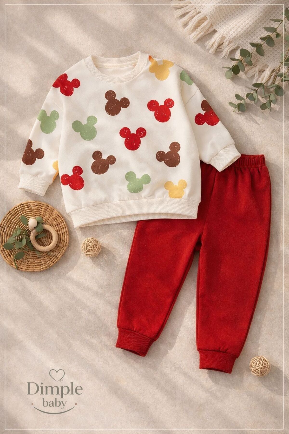 Organic Product DimpleBaby Cotton Baby Set with Figures, Set of 2, 0-24 Months, Unisex