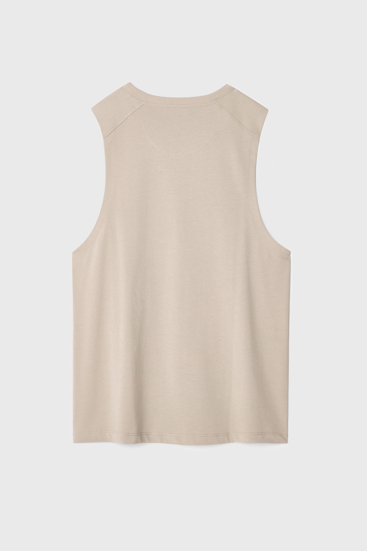 Mudo Erkek Bej Rengi Loose Fit Bisiklet Yaka Atlet görsel 2