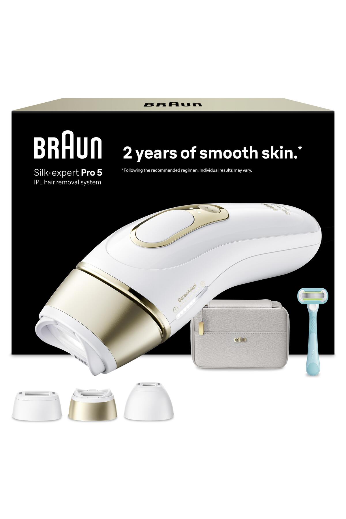 IPL Silk · expert Pro 5, Laser Hair Removal at Home, Bag, Gillette Venus, 3 Heads, PL5311