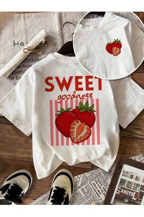 LELVANİ WOMEN SWEET GOODNESS ÇİLEK BASKILI TSHIRT