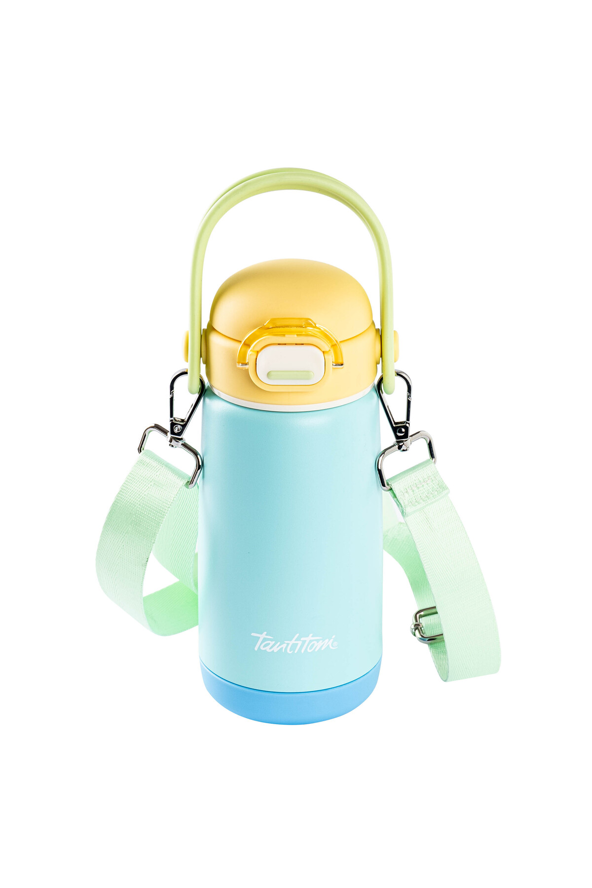 BLUE STAINLESS STEEL DOUBLE HANGER THERMOS 420ML