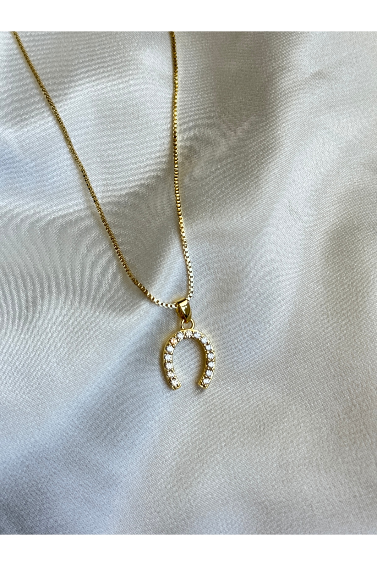 Steel horseshoe gold necklace(45cm)