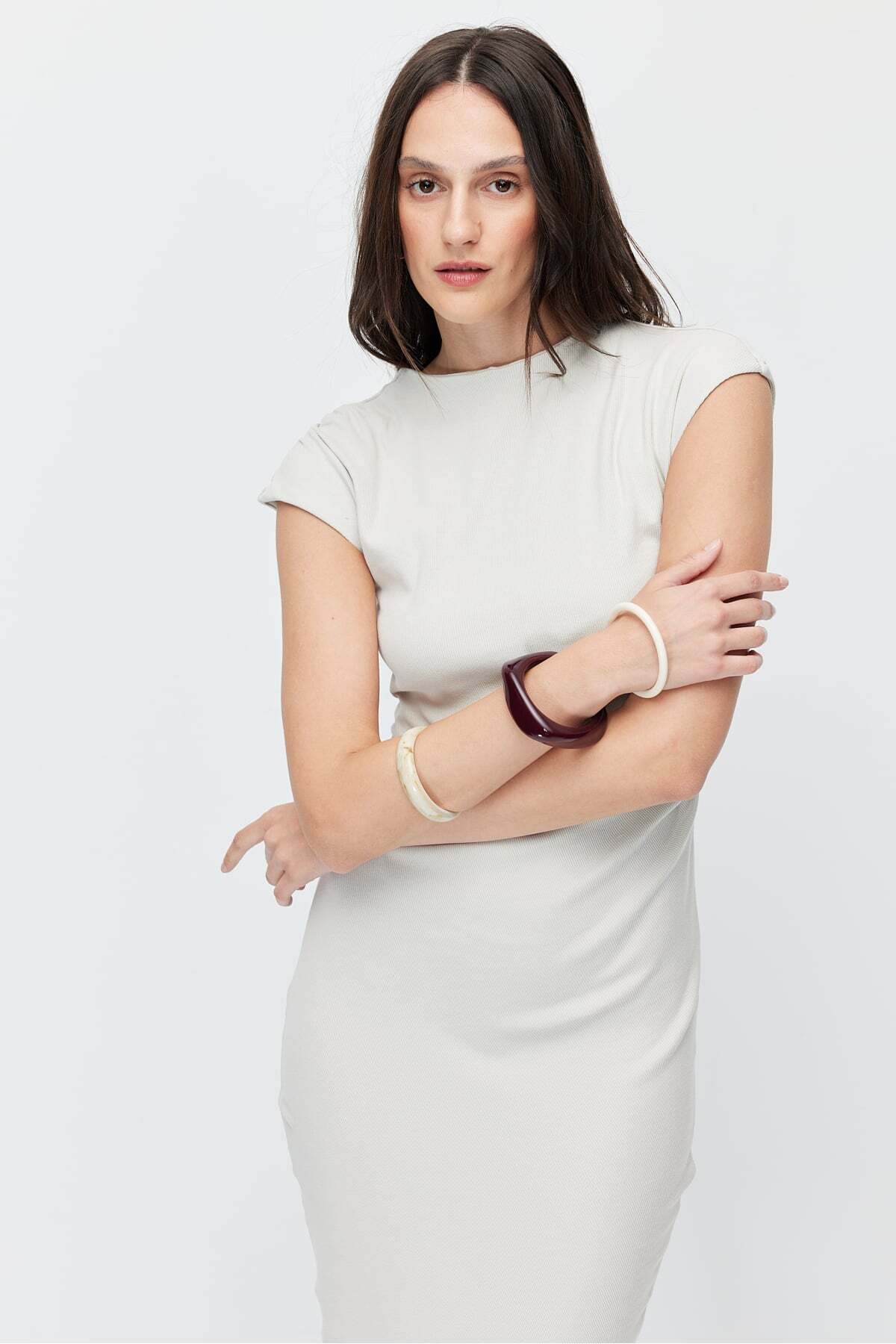 PAULMARK  Kadın Vücuda Oturan Midi Elbise - Görsel 7