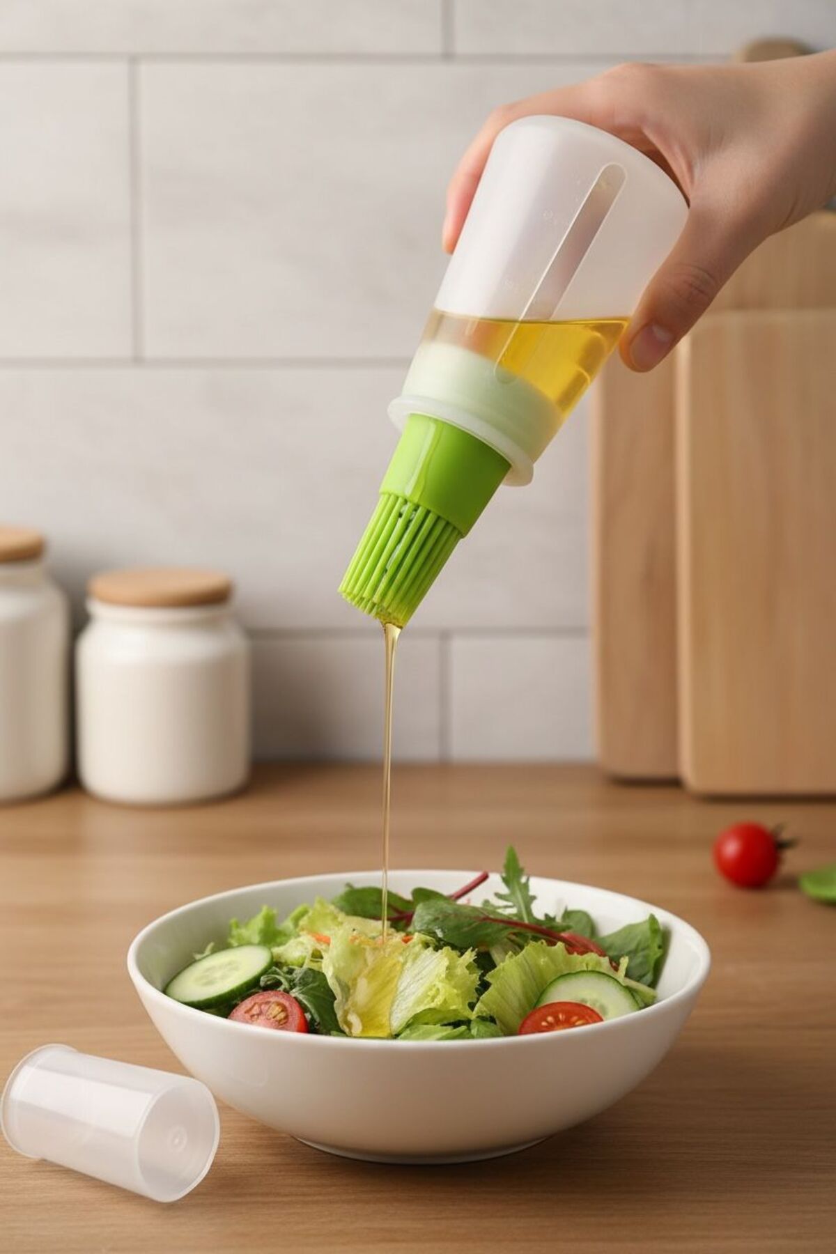 Silikon Fırçalı Plastik Yağlık 70 ml – Karışık Renkli Pratik Yağ Şişesi