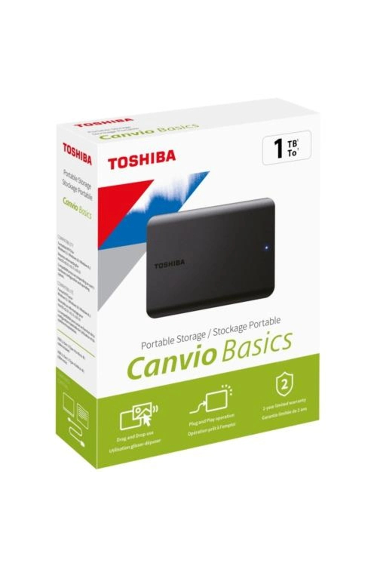Toshiba Hdd Usb 1Tb Canvıo Basıcs 2.5 Usb 3.0 Sıyah Hdtb510Ek3Aa
