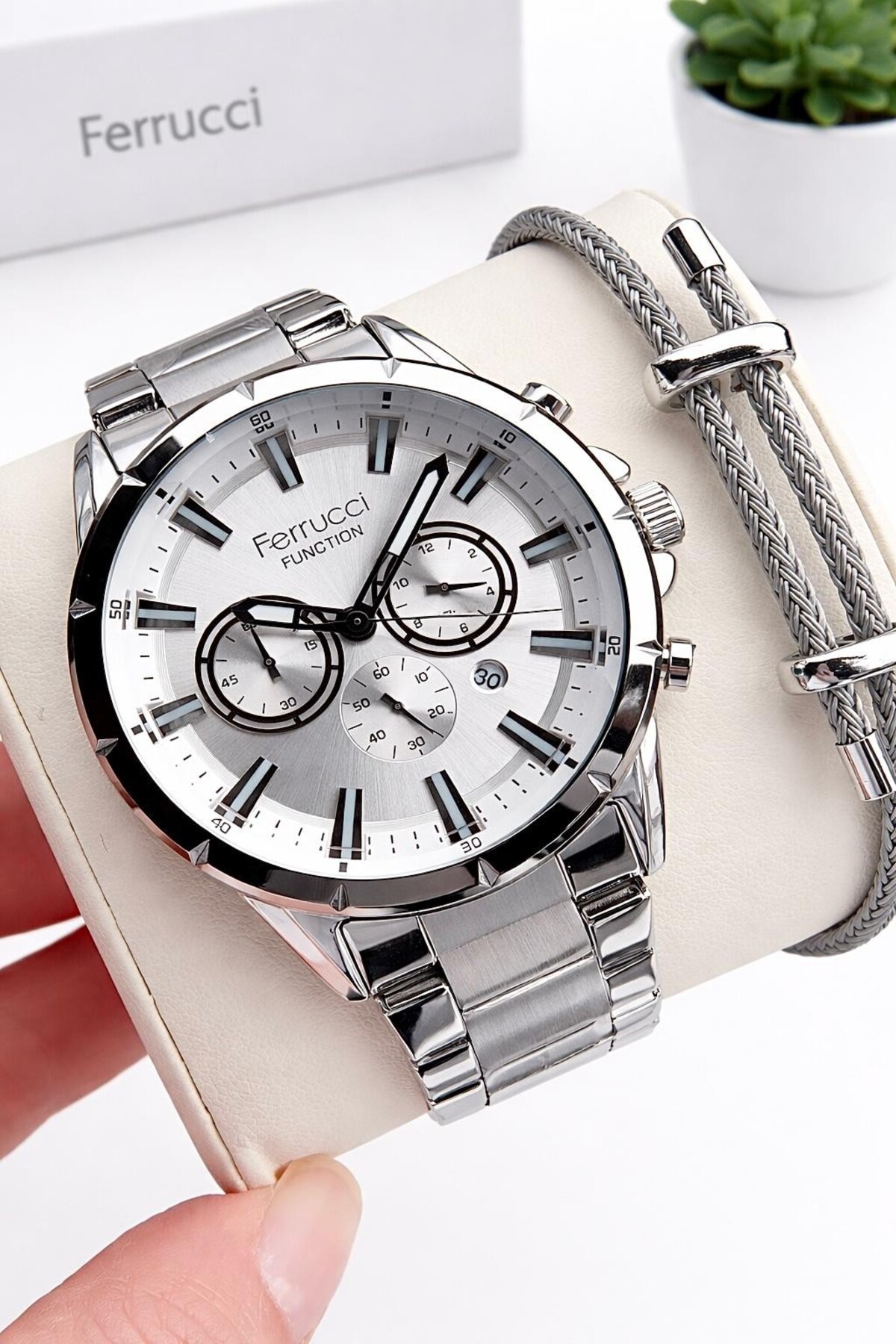 Internal Functions Active 30 Mt Waterproof Steel Band Men Wrist Watch NSDKH4482.3