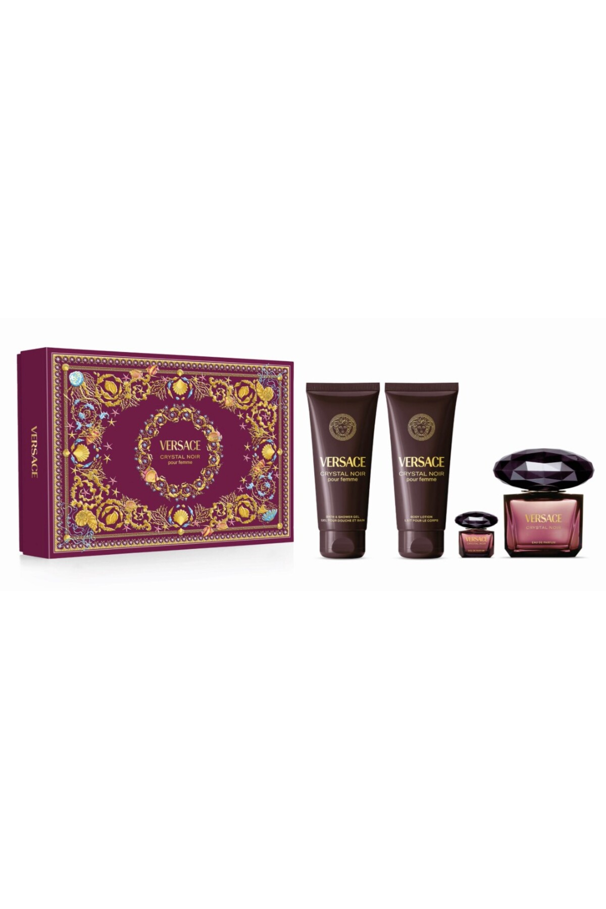 Versace Crystal Noir EDP 90 ml Parfüm + Duş Jeli 100 ml + Vücut Losyonu 100 ml + 5 ml - Kadın Parfüm Seti - Fiyatı, Yorumları