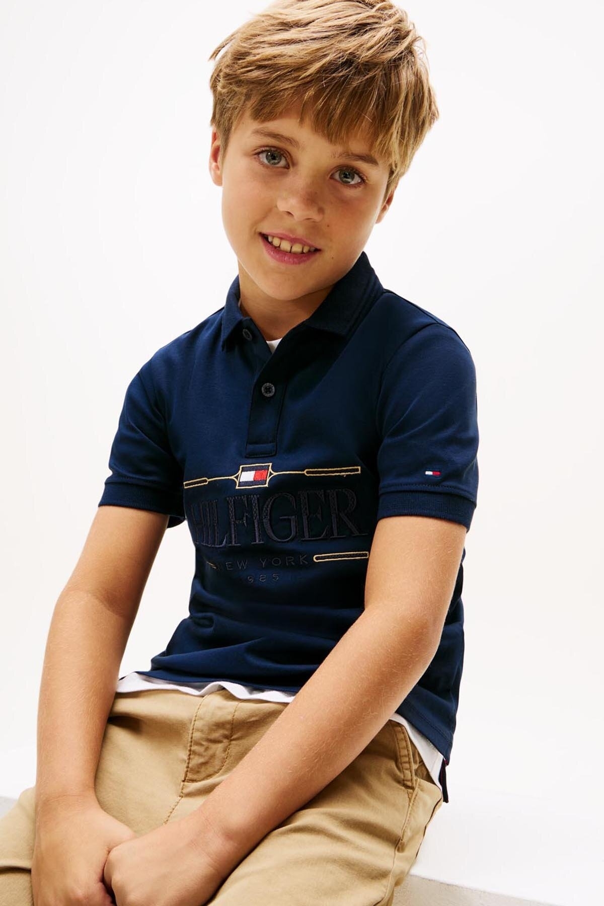 پولوشرت پسرانه یقه پلو | تامی هیلفیگر Tommy Hilfiger PR-KB0KB103590176900048 IN - تصویر 2