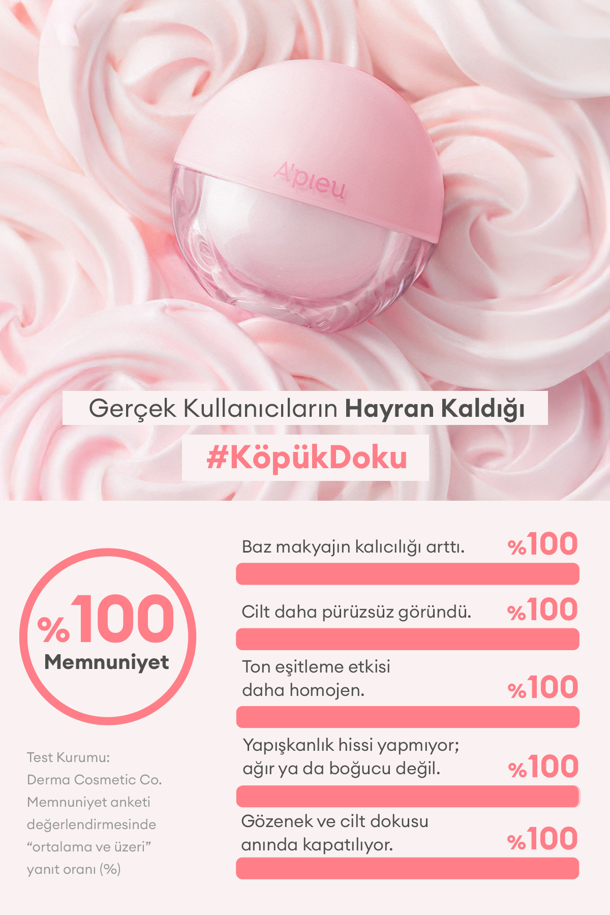 Blur Etki Sunan Ton Eşitleyici Sabitleyici Mat Makyaj Bazı APIEU Waterlock Meringue Blurring Cream — صورتی 8930 — تصویر 4 از 9