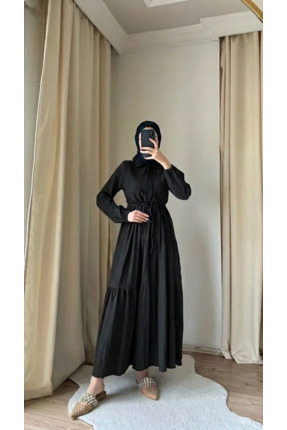PARQAURA %100 Pamuk Bürümcük Kuşaklı Elbise - Yazlık Minimalist Seri