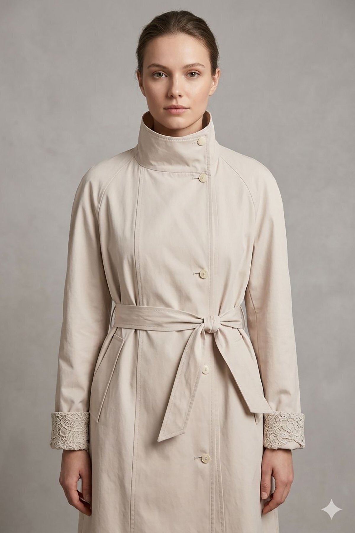 Rain and River Collar Detailed Trench Coat- Trendyol