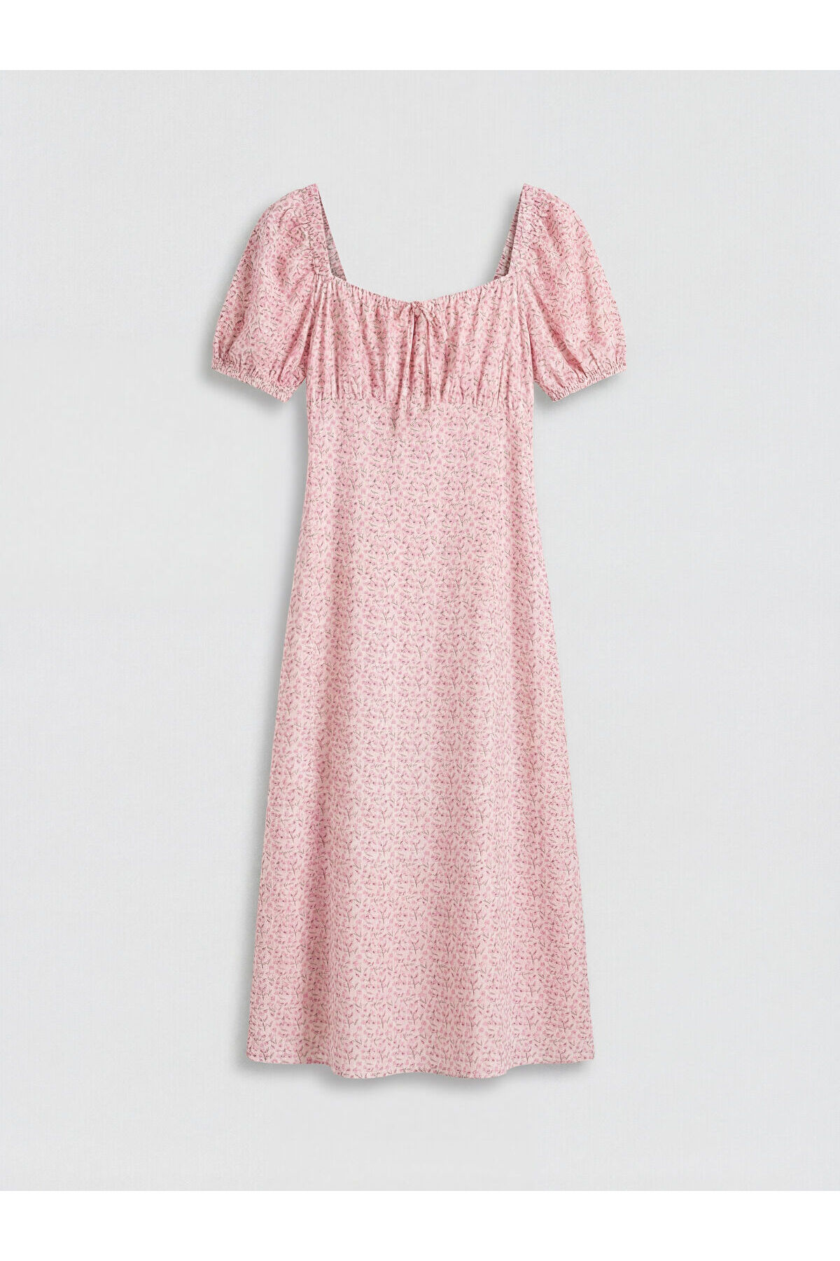 LC Waikiki Lcw Comfort Pink A-Line Floral Balloon Sleeve Dress with Nevavm Difference - S6B120Z8-Lt4