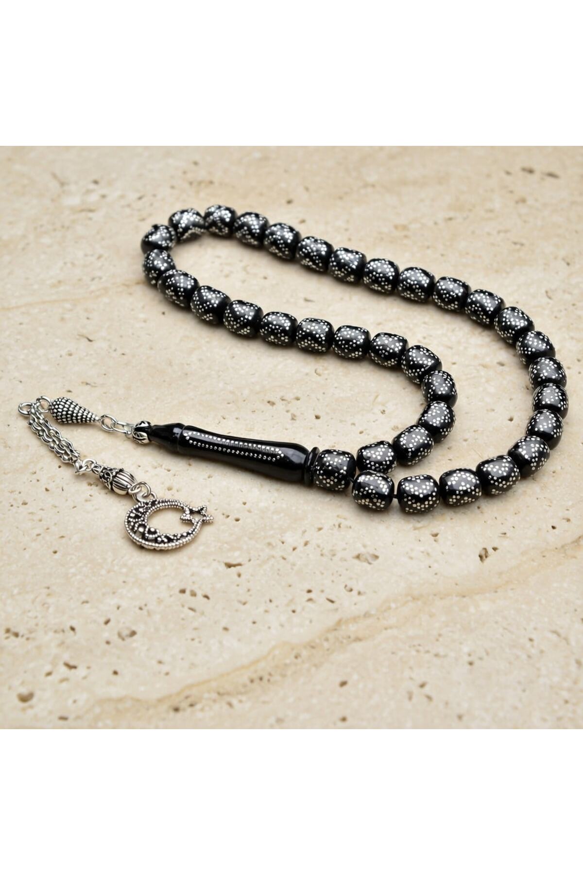OCCULTUS ブラックメタル　BLACKL Black Craft Oltu Taşı Yön İşlemeli Tespih - Fiyatı, Yorumları