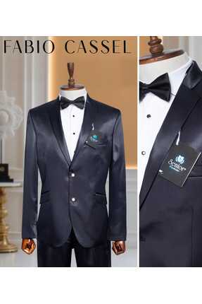 FABIO CASSEL Erkek Slim Fit Damatlık Takım Elbise – Düğün İçin Özel Tasarım
