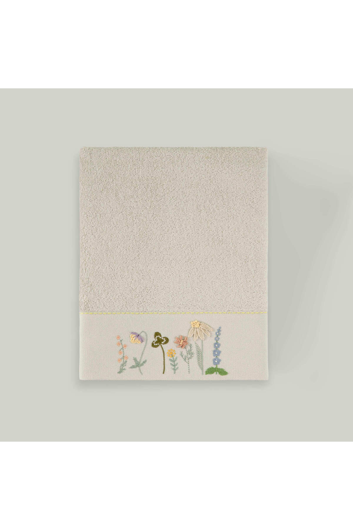 Linens Fiore Bambu 50x85 cm Yüz Havlusu Taş (450 G/M²)