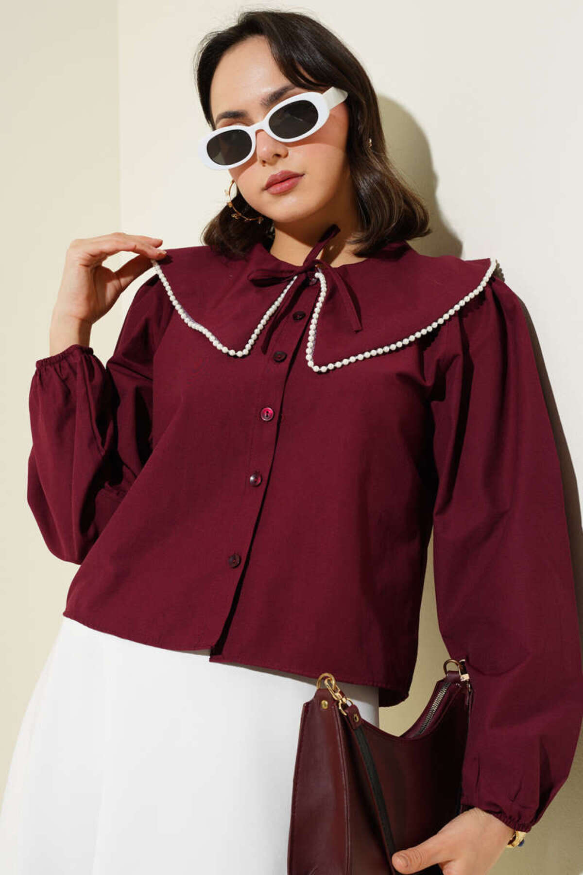 modayaselam  Denizci Yaka Kısa Gömlek