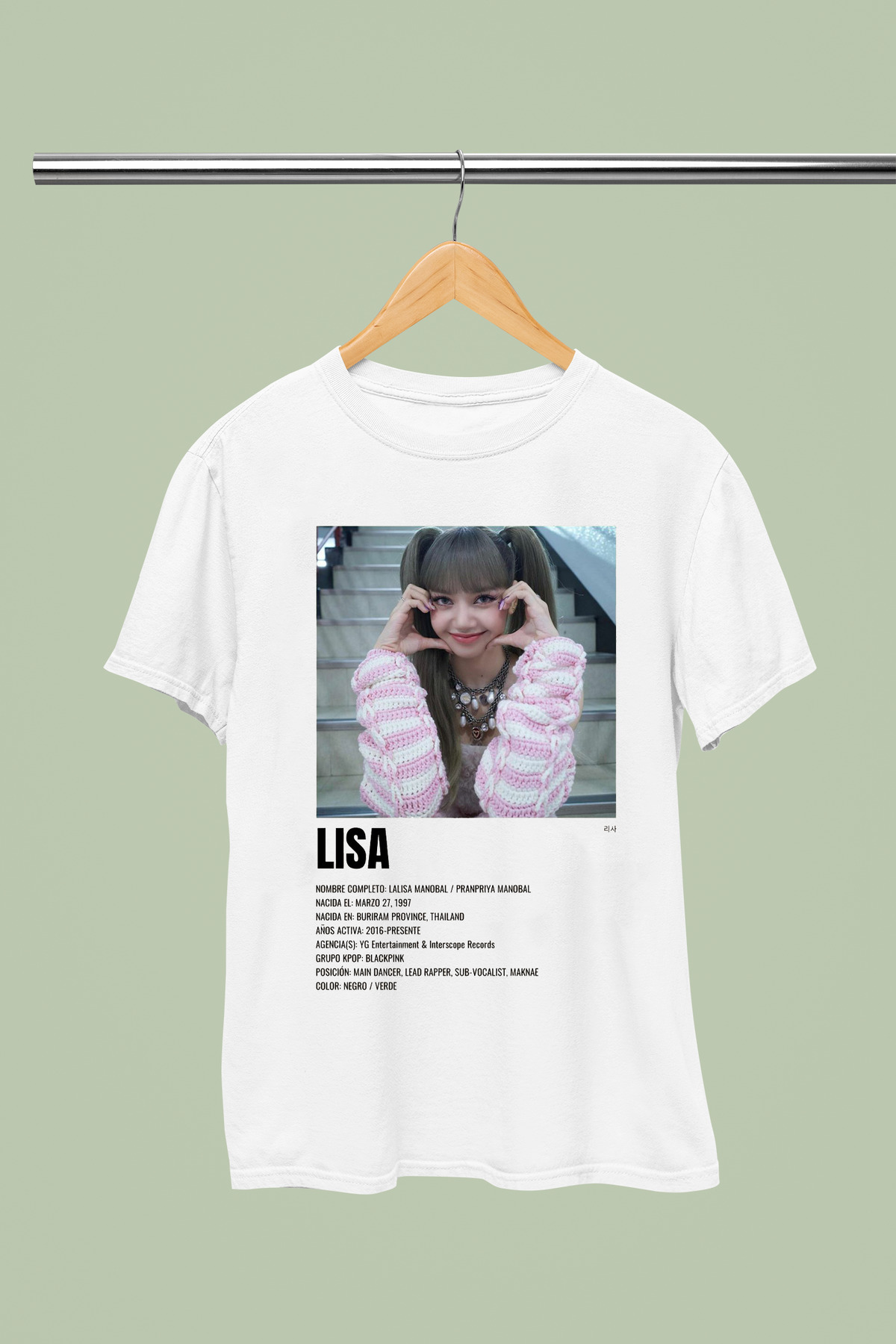 LISA FROM BLACKPINK PRINTED 100% COTTON REGULAR MOLD CHILDREN AND YOUNG TSHIRT