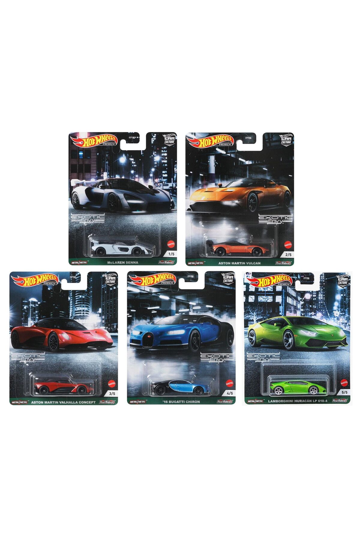 HOT WHEELS Premium Car Culture Exotic Envy 2021 Set of 5 - Fiyatı