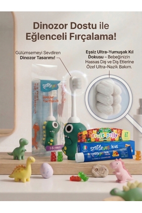 Smile yes Kids Meyve Jölesi Aromalı Çocuk Diş Macunu 3-6 Yaş + Dinazor Serisi...
