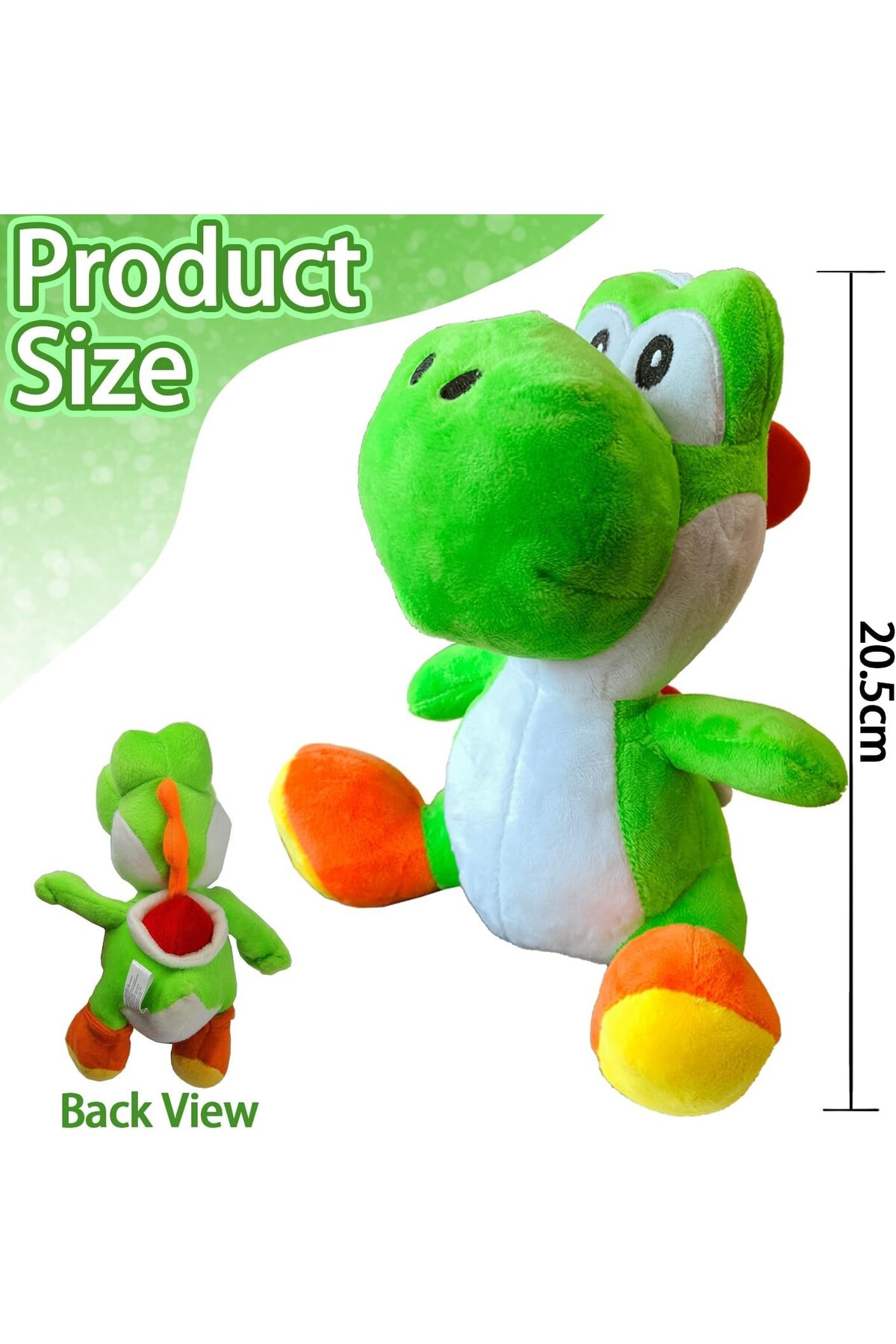 TOYFEST Super Mario Yoshi Peluş Oyuncak 20cm Yeşil Dinozor Figür