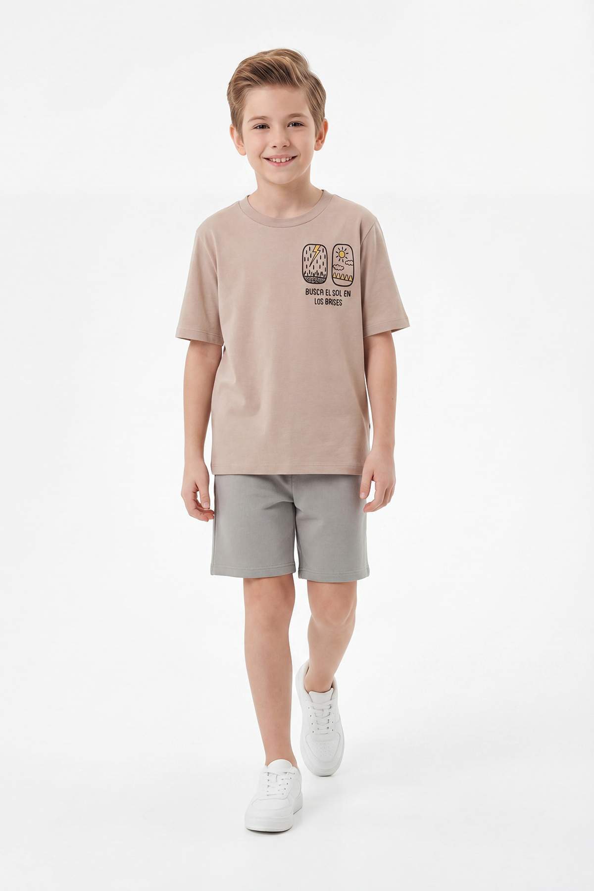 Trendyolmilla  Bej Düz Örme Erkek Çocuk Alt - Üst Takım TKDSS26AU00036