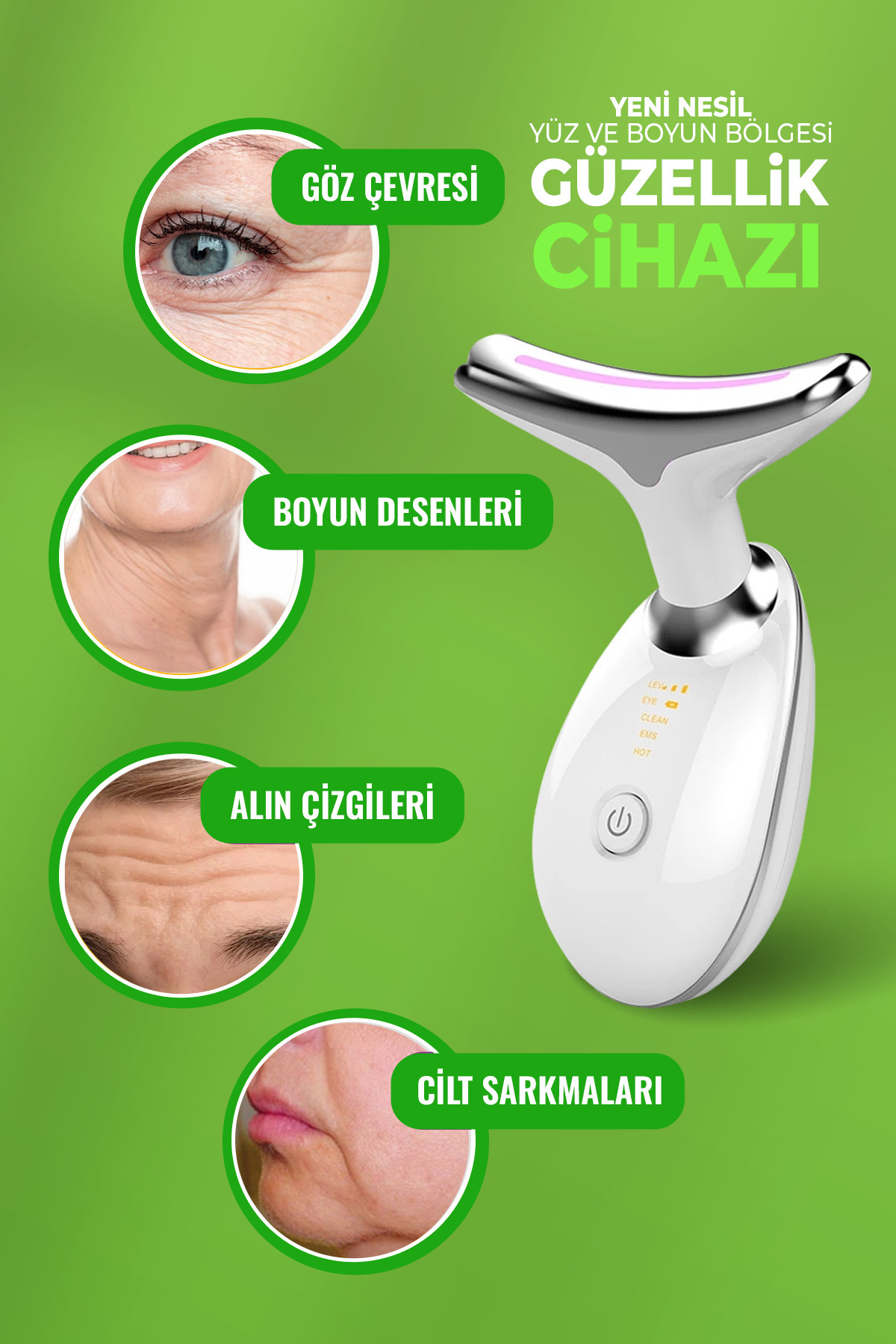 دستگاه زیبایی پرو ای ام اس (PRO EMS) برای رفع چین و چروک گردن و صورت (غبغب، افتادگی، چین و چروک) — سفید PRO1 — تصویر 4 از 5