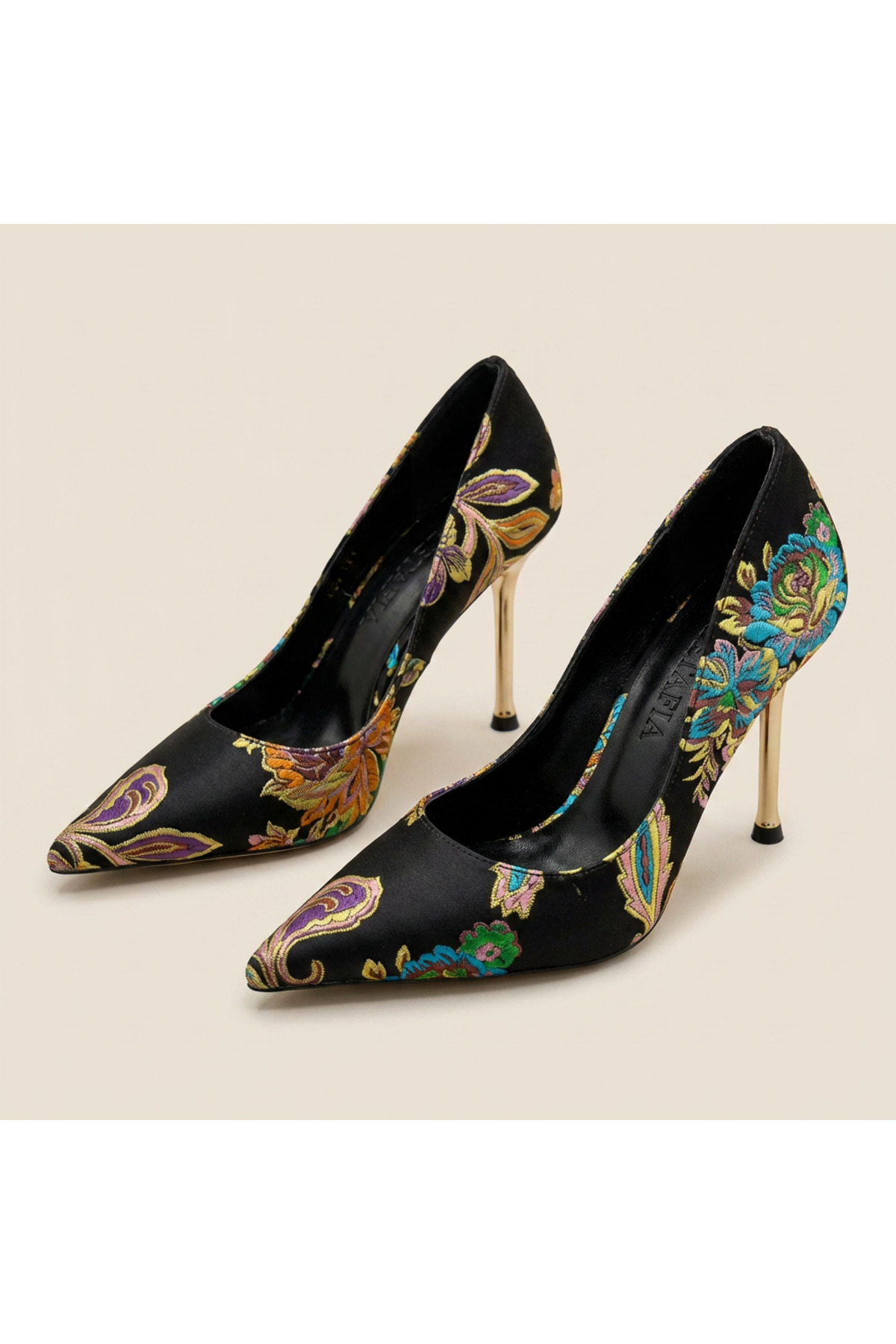 Letafia  Valley Etnik Desen Arkası Kapalı Topuklu Ayakkabı - Görsel 5